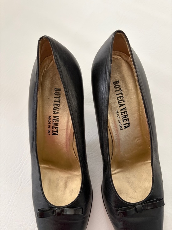 Bottega Veneta Vintage Women’s Shoes Low Heels Leather Pumps Black Size 9 - Picture 4 of 13